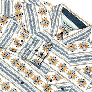 Cody James Western Pearl Sawtooth Pockets Snap Mens L Long Sleeve Aztec Cowboy